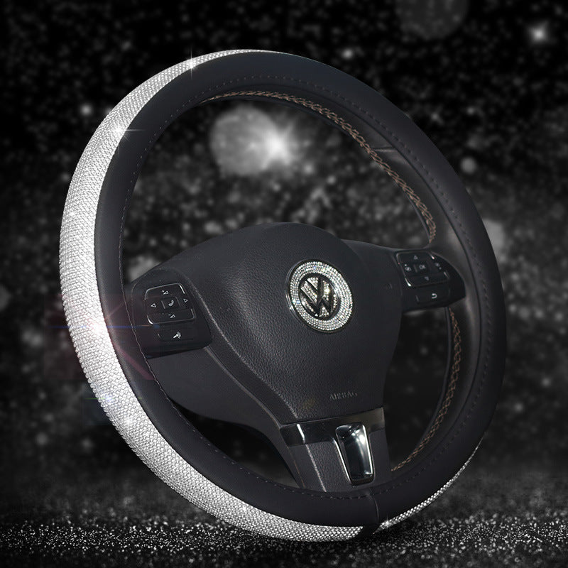 Funda de Volante con Cristales — Estilo Diamante para Coche