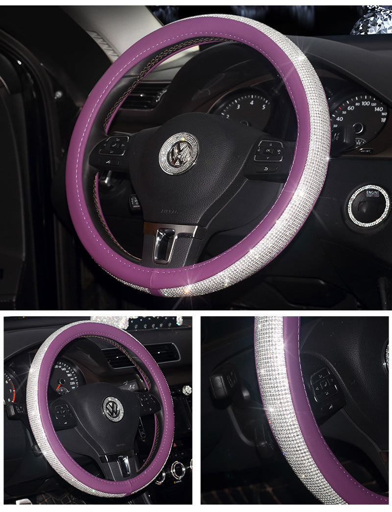 Funda de Volante con Cristales — Estilo Diamante para Coche