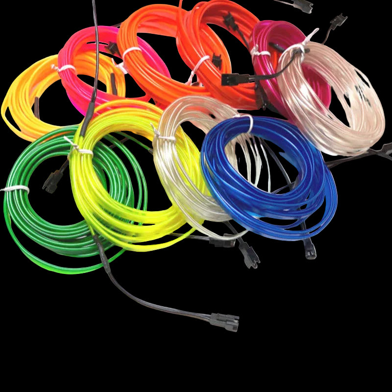 Tiras LED Neón para Interior de Coche — Luz Ambiental 1-3m con 10 Colores