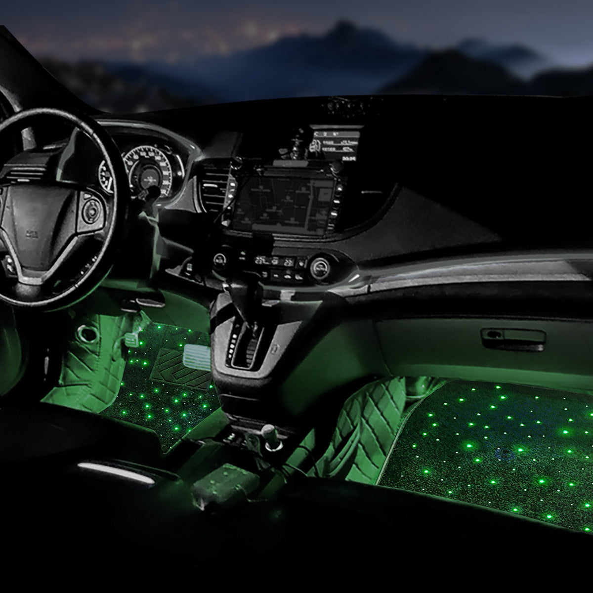 Alfombrillas LED Luminosas para Coche — Luz Ambiental Interior con Estrellas